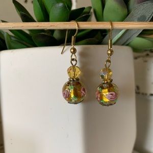 Vintage Glass Globe Bead Earrings
